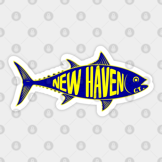 New Haven Connecticut Fishing Tuna Fish CT Sticker by TravelTime